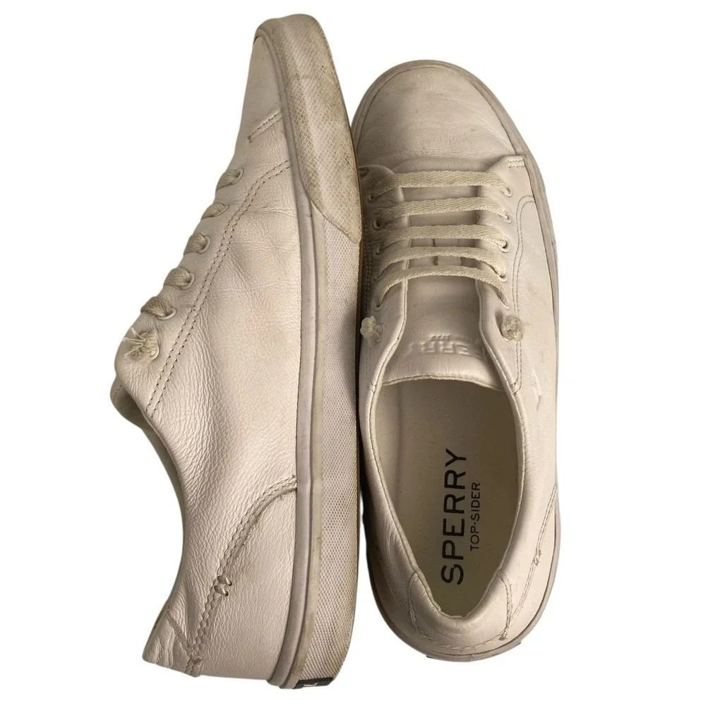 Sperry Top Sider Sneaker Womens 8.5 White Seacoast Core Lace‎ Up Leather